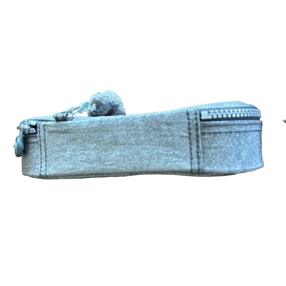 Kipling 100 Pens Case Silver Large Pencil Case Organizer w Monkey